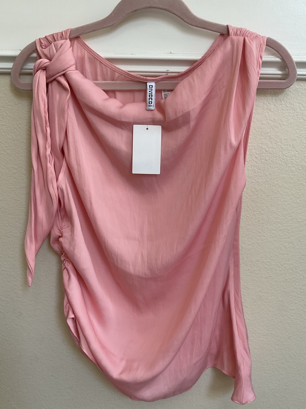 NWT Asymmetric Pink Drape Top H&M - Picture 6 of 7